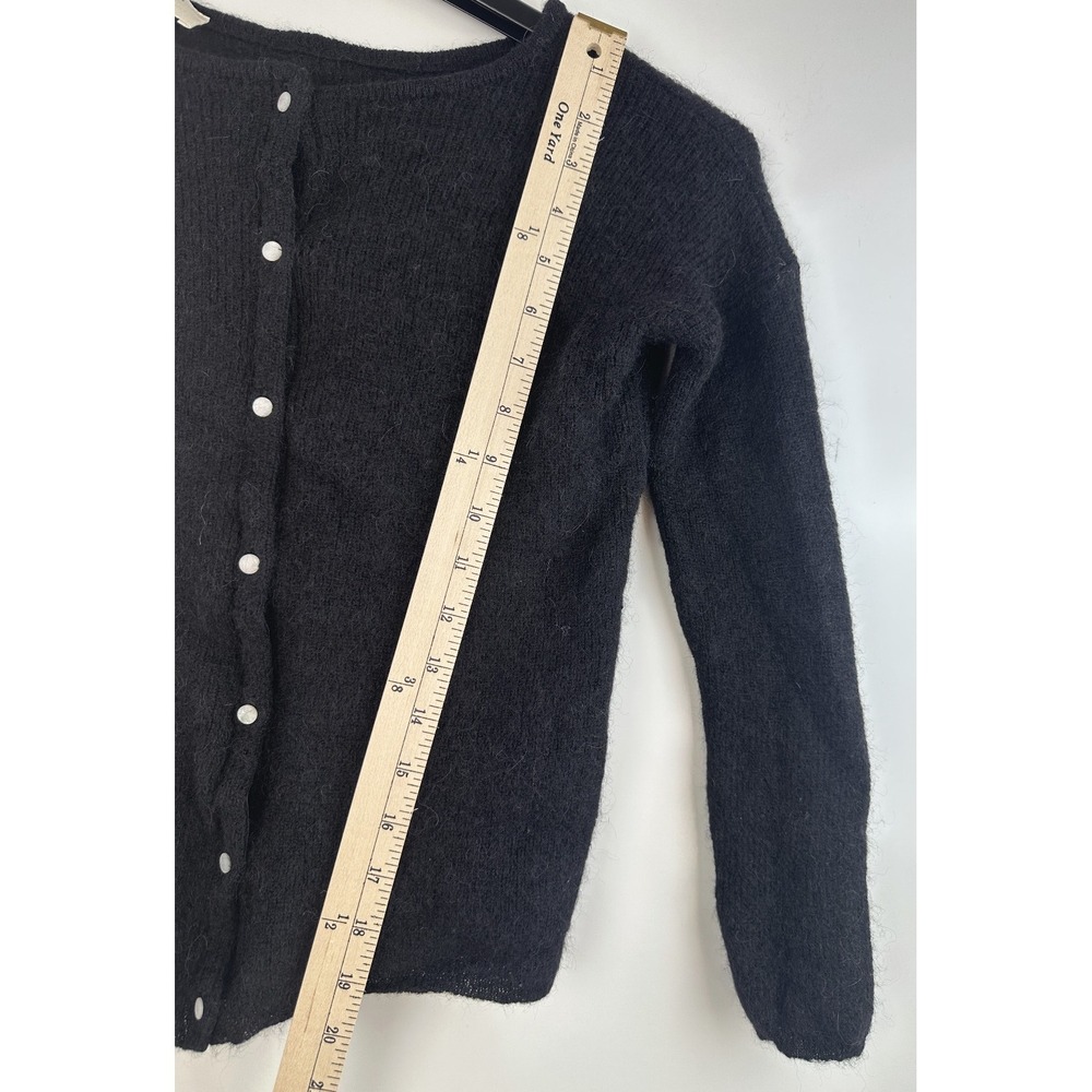 Sezane Gaspard Super Kid Mohair Baby Alpaca Black Cardigan Sweater XXS Luxury - Picture 11 of 16